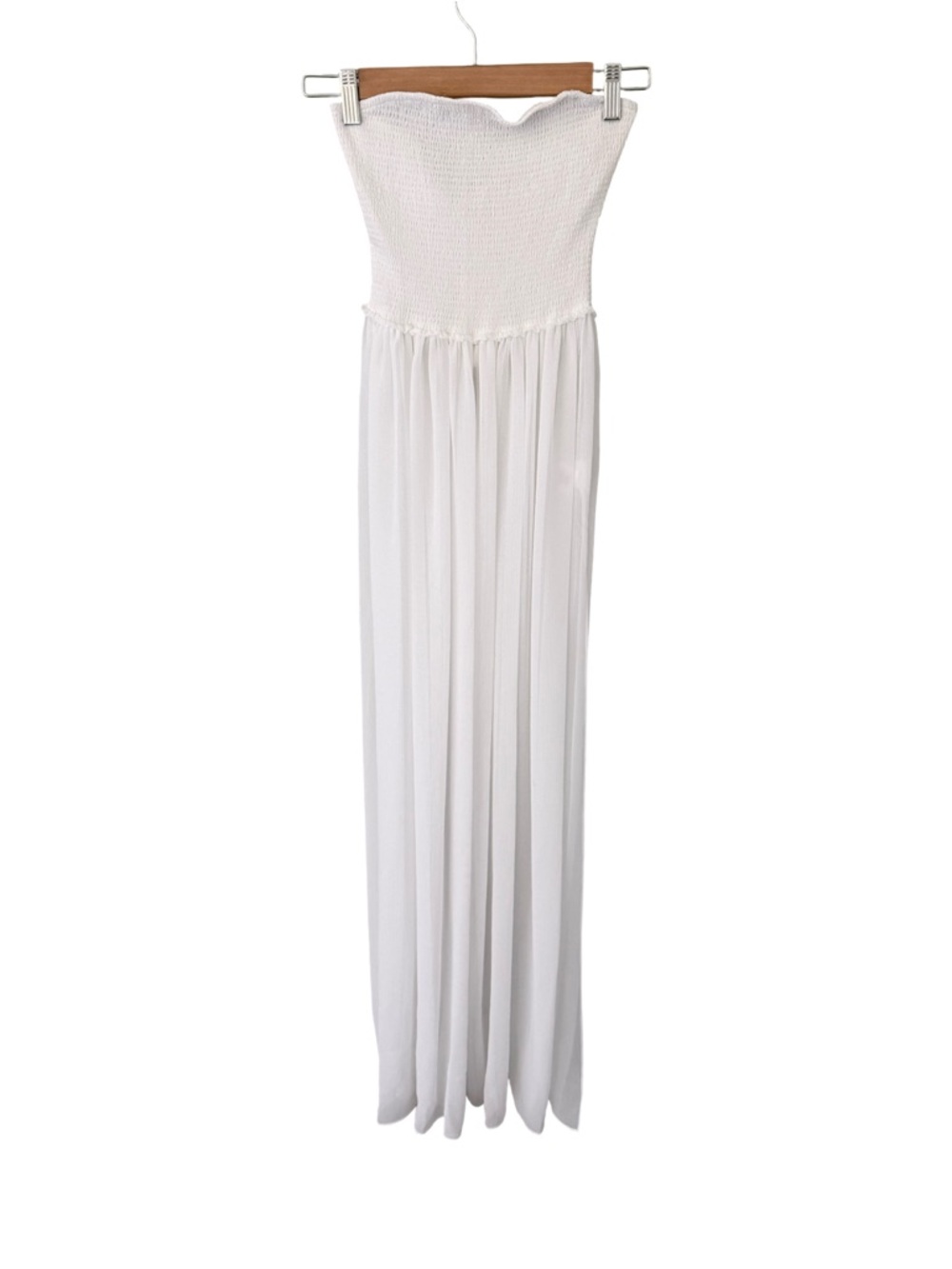 Ramy Brook Calista White Coverup Smocked Strapless Maxi Dress NWT Size XXS - Picture 6 of 11